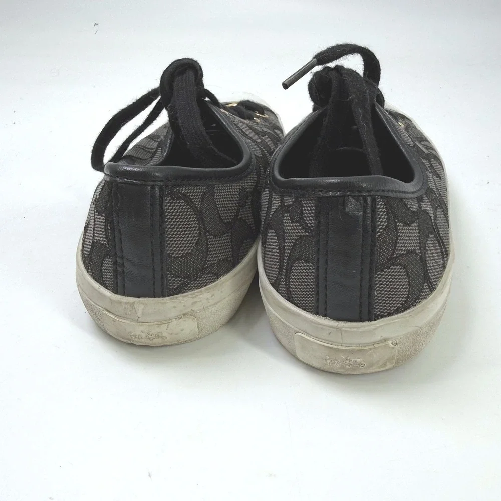 Coach Empire Sneakers Women 7.5B Signature Monogram Black‎ Designer Streetwear